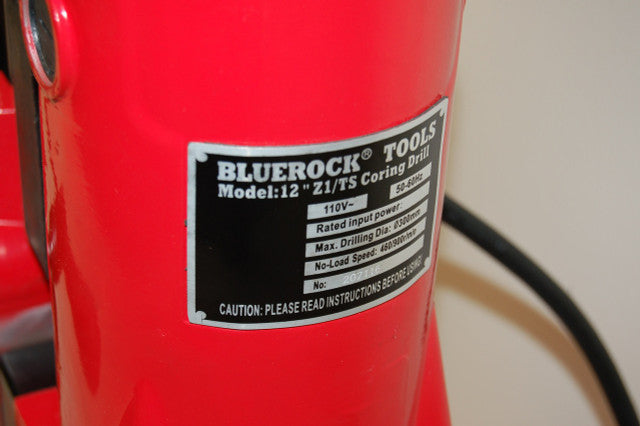 BLUEROCK 12Z1 T/S Concrete Core Drill w/ Tilting Stand & Vacuum Pump - PACKAGE DEAL