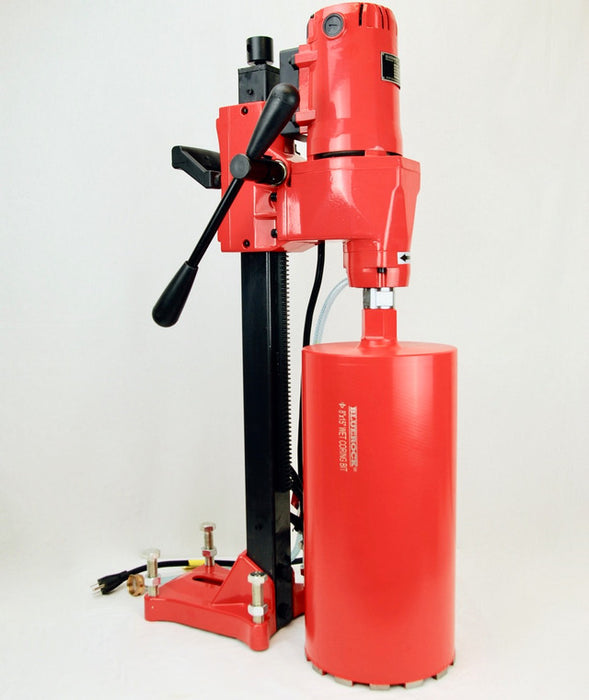 BLUEROCK 8Z1 Concrete Core Drill w/ Stand + 2 Diamond Core Bits up to 8"OD - PACKAGE DEAL