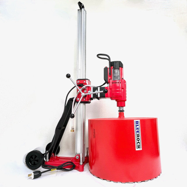 BLUEROCK 25Z1 220v Extra Large 25" Capacity Concrete Core Drill w/ Long Stroke Stand & Rolling Base