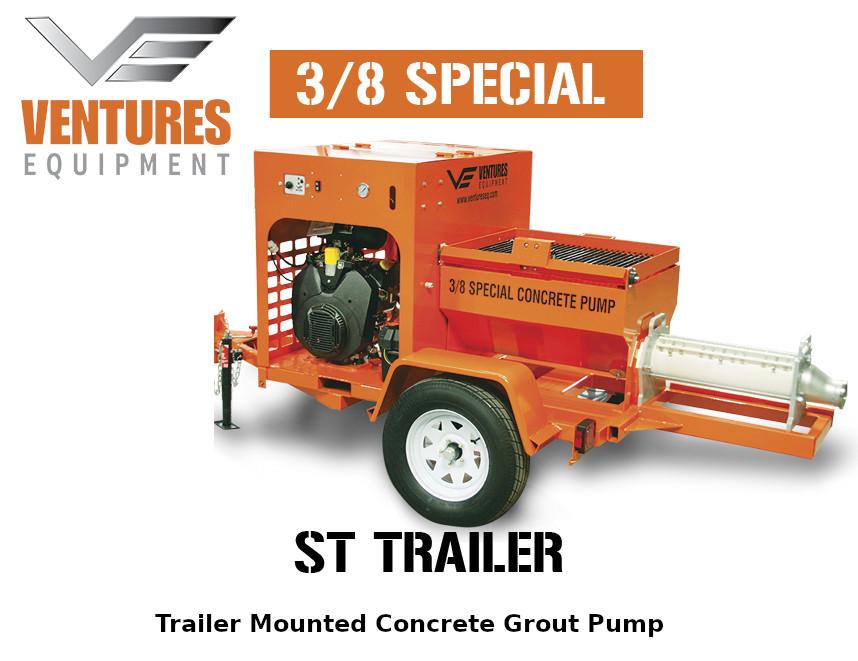 Ventures Equipment STD 3/8 Special Trailer Mounted Diesel Grout Pump